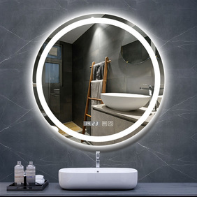 LED огледало за баня с нагревател кръгло Ф60 или Ф80 + Дисплей